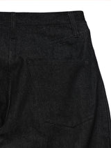 6CRAYON 11.3oz ブラックノンフェイドワイドレッグバギーデニムパンツ