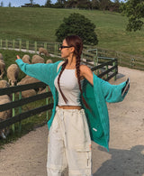 Summer Turf Pigment Net Cardigan