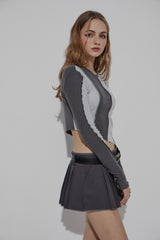 CHINO PLEATS SKIRT