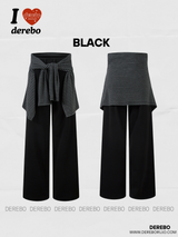 Stripe cardigan wrap banding casual pants