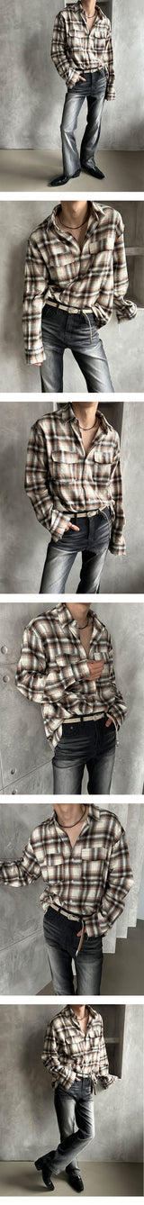 [F/W] Cutting check two pocket shirts (3color)