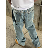 [Unisex] Handling stitch wide denim pants(3color)