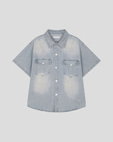 (UNISEX) Slub Denim Over Shirts