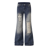 Cross Distressed Denim Pants