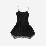 fuzzy corset lace dress