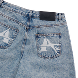 25SS ポイントロゴポケットデニムショートパンツ ライトブルー
