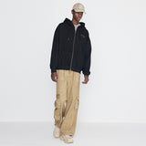 Washing Cotton Cargo Banding Pants Vintage Beige