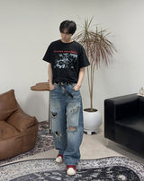 Caen Damaged Wash Denim Pants