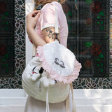 Grandma's Apron String Bag White Pink