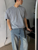 [A-T0162] ピグメントパネル半袖Tシャツ (2色)