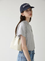 TIWI chain leather bucket bag / Cream Ivory