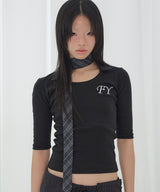 SOFT FANCY COLLAR TOP (BLACK) F26QB045