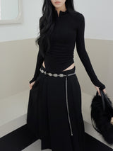 Retro-antique silver chain belt