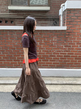 Kosel U-neck Side Shirring Short Sleeve Tee