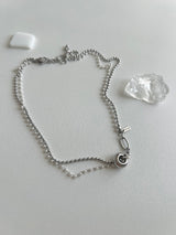 um Pearl Stainless Steel Two Lines Hip Bold Ball Layered Short Choker Wedding Necklace