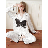 Black and white polka dot printed pajamas｜Suitable for all seasons