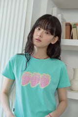 26SS★ Pop Strawberry Crop Short Sleeve Tee