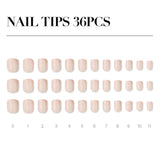 MUZMAK Reusable Nail Tip Peach Glitter(Short Square)