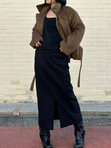 [안감누빔] Caramel double short coat