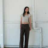 ゴーイングコットンワイドパンツ brown