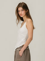 LACE WAVE SLEEVELESS / WHITE