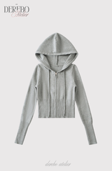 Cozy Knitwear Zip-up Training Set-up (TOP)