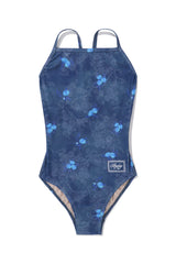 [Floral Veil_navy] One Piece Swimsuit