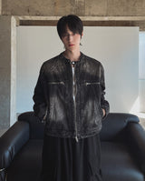 Motorick cut-out patch biker denim jacket