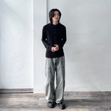リブクルーネックトップ