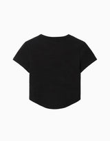 DELAY OFF レースクロップTシャツ (ブラック)