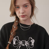 Ribbon Sweatshirt - BLACK
