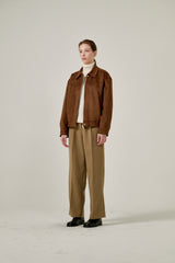 Semi wide pants (Beige)