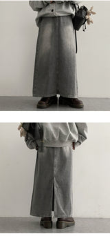 [High quality!] Lofe washing denim long skirt