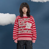 Stripe Puppy グラフィックニット