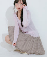 CHECK CANCAN MINI SKIRT (BROWN)