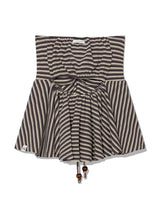 STRIPE SHIRRING FLARE TOP(CHARCOAL)