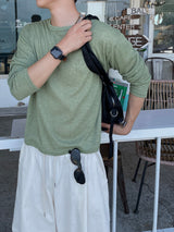 オーシャン リネン クロップド ニット (4colors)