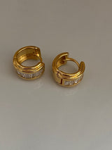 (silver925/18k) アクアキュービックイヤリング