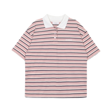 マルチストライプカラーハーフTシャツ