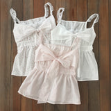 Summer Lace Ribbon Blouse - PINK