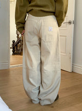 Snap Button Cotton D Ring Wide Pants (3color)
