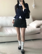 Checkered Mini Skirt Pants (2colors)