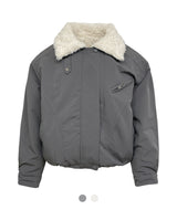 Ash Signal Faux-Fur Collar Padded Jumper