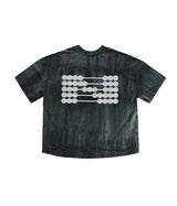 (W) エア ベント タイダイ レーシング ドット シンボル クロップ Tシャツ (Midnight)