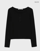 [B-BASIC] ライトスタンダードヘンリーネックロングスリーブTシャツ (2SIZE)