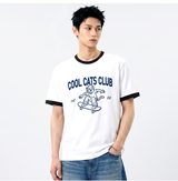 エッセンシャルスタンダード半袖リンガーTシャツ Cool Cats Club ホワイト