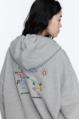 26FW★ Line Work Embroidered Hood Zip-Up