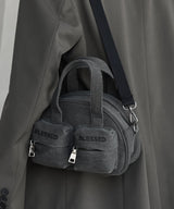 HALF MOON SHOULDER HAND BAG_SMALL-Canvas Washing black_black