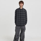 LOOSED CHECK SHIRT (BLACK)