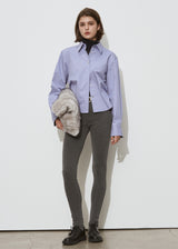 RIB SKINNY PANTS_GREY